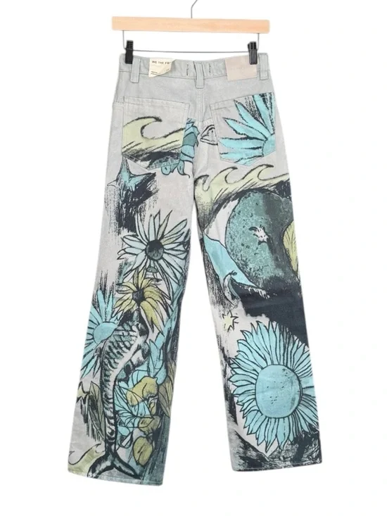 Free People We The Free Tinsley Printed Jeans in Sea Shore Combo | 25 NWT - Picture 5 of 12